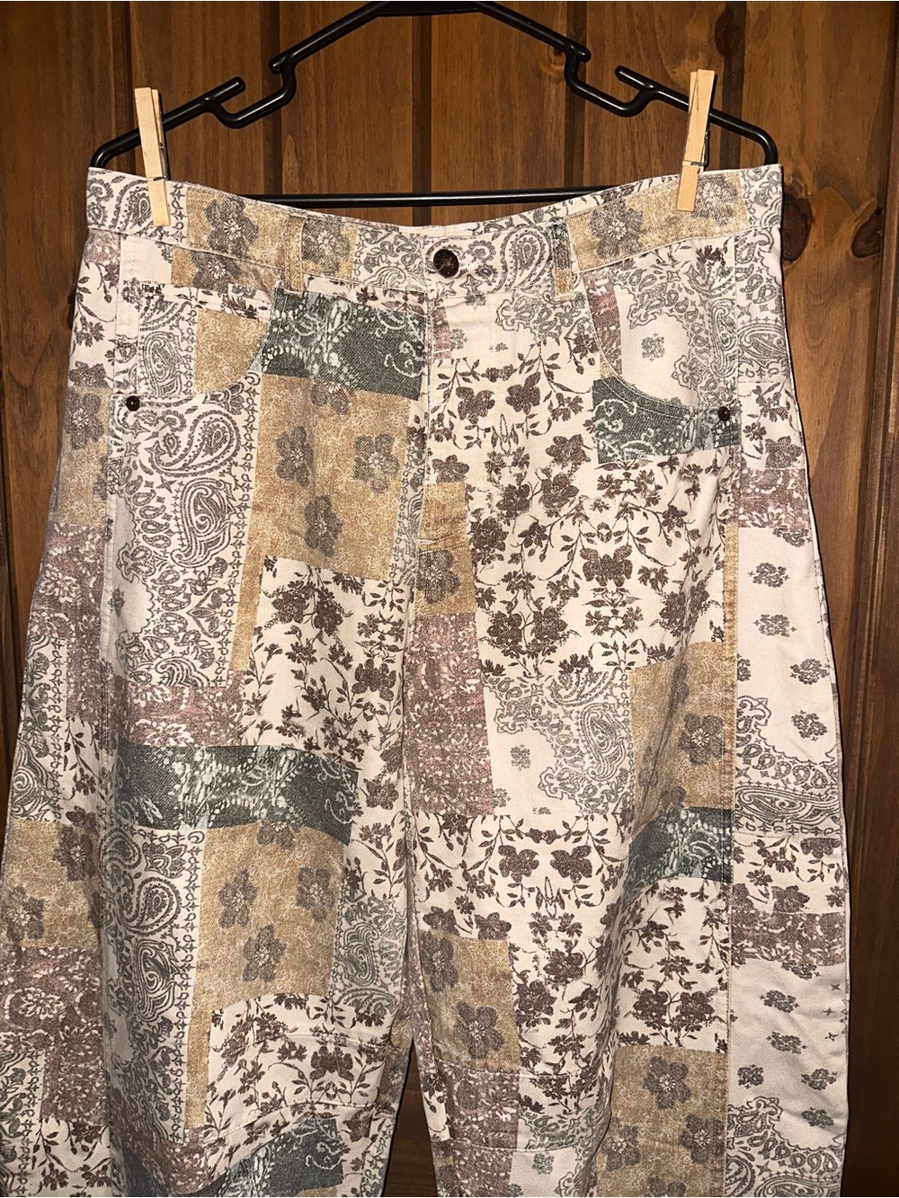 Urban Daisy Boho Patchwork Wide Leg Pants Size Medium - Picture 2 of 9
